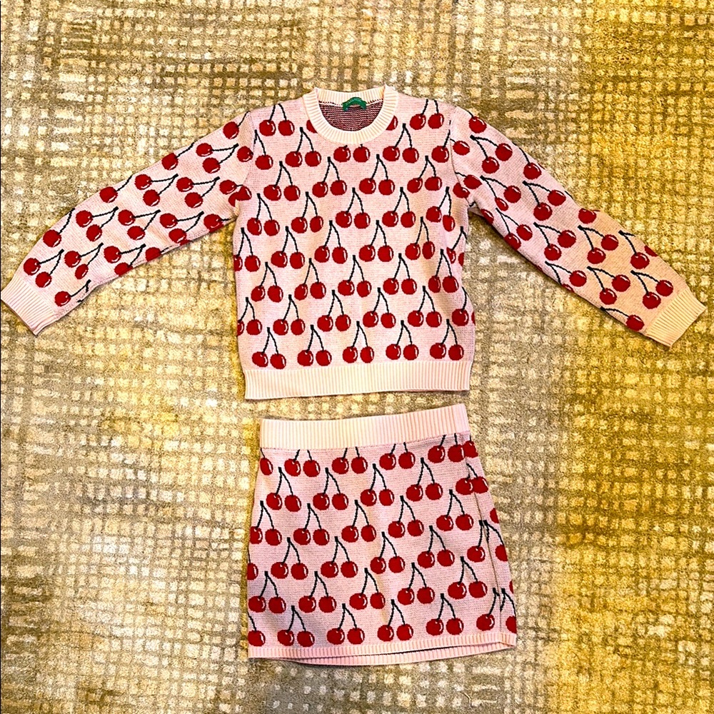 United Colora of Benetton.  Cherry Print Kids sweater set